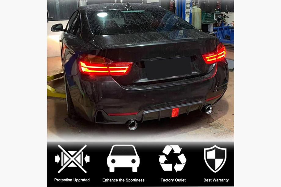 BMW 4 sērija F32/F33/F36 2012–2020 Aizmugurējā bampera difuzors V7 (M-Sport, karbons) Foto 6