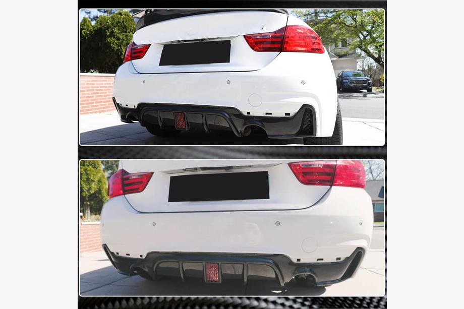 BMW 4 sērija F32/F33/F36 2012–2020 Aizmugurējā bampera difuzors V7 (M-Sport, karbons) Foto 7