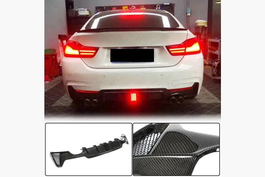 BMW 4 sērija F32/F33/F36 2012–2020 Aizmugurējā bampera difuzors V8 (M-Sport, oglekļa šķiedra) Foto 2