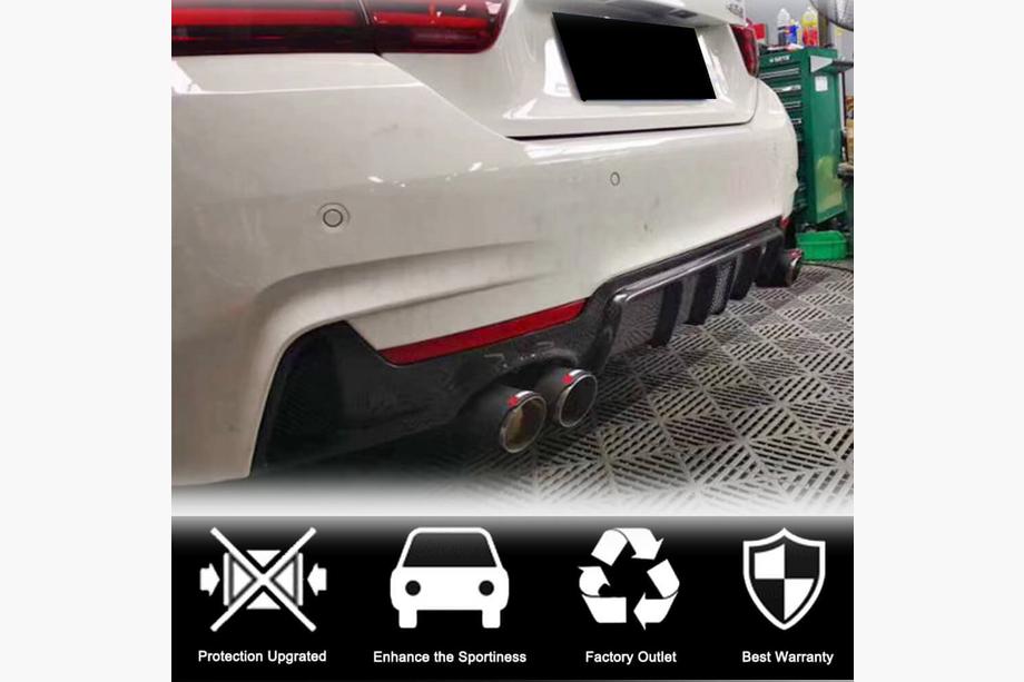 BMW 4 sērija F32/F33/F36 2012–2020 Aizmugurējā bampera difuzors V8 (M-Sport, oglekļa šķiedra) Foto 3