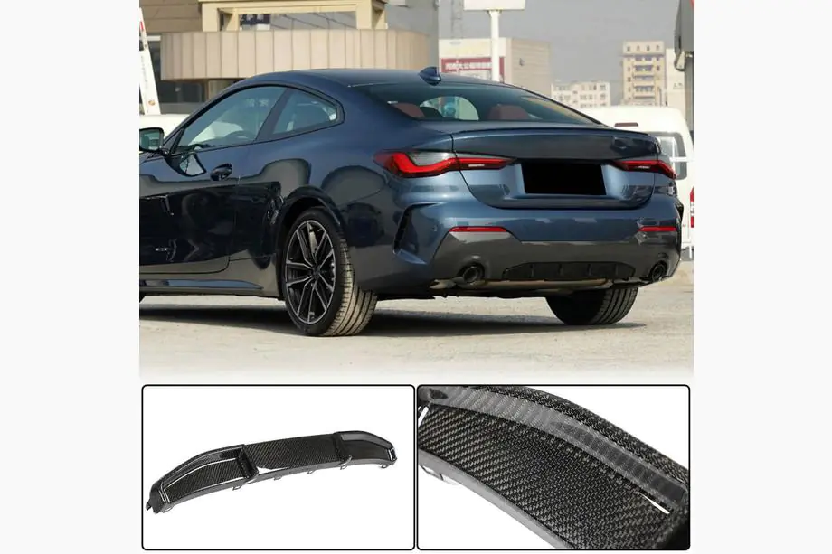 BMW 4. sērija G22/23/26 2020– Aizmugurējā bufera difuzors V1 (G22/G23 M-Sport, oglekļa šķiedra) Foto 1
