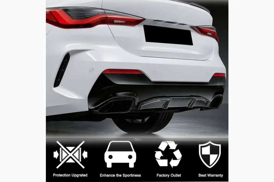 BMW 4. sērija G22/23/26 2020– Aizmugurējā bufera difuzors V1 (G22/G23 M-Sport, oglekļa šķiedra) Foto 3