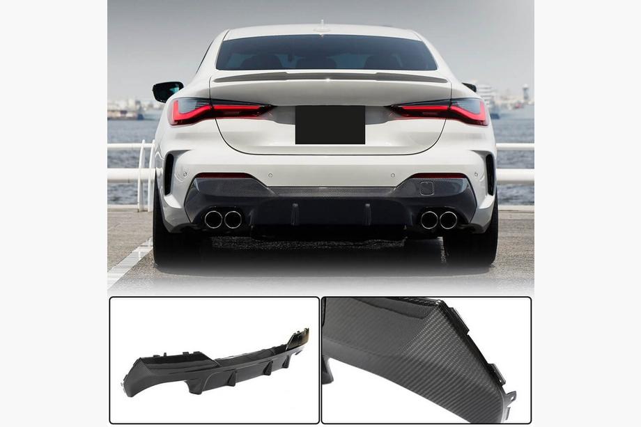 BMW 4. sērija G22/23/26 2020– Aizmugurējā bampera difuzors V2 (G22/G23 M-Sport, oglekļa šķiedra) Image