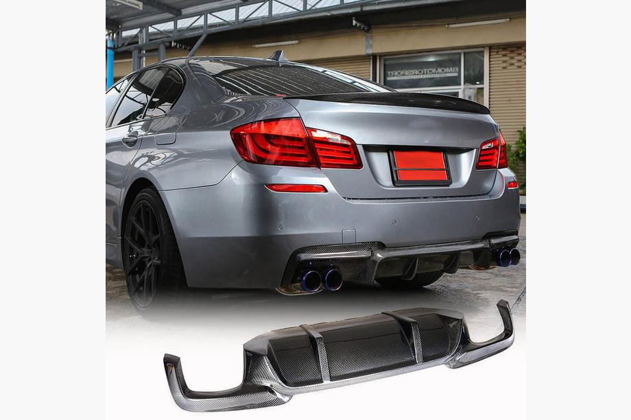 BMW 5. sērija F10/F11 2010–2016 Aizmugurējā bampera difuzors, oglekļa šķiedra V2 (M-Sport) Image