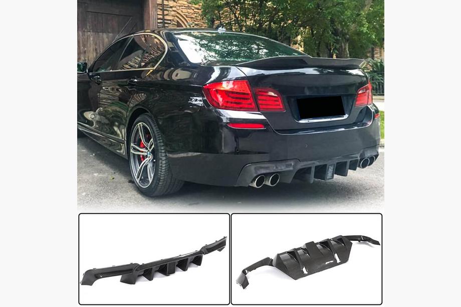 BMW 5. sērija F10/F11 2010–2016 Aizmugurējā bampera difuzors V2 (F10 M-Sport, karbonšķiedra) Foto 2