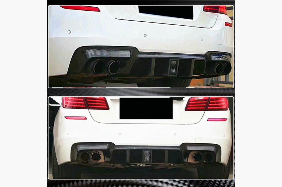 BMW 5. sērija F10/F11 2010–2016 Aizmugurējā bampera difuzors V2 (F10 M-Sport, karbonšķiedra) Foto 4