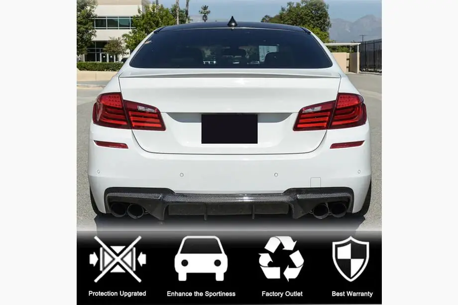 BMW 5. sērija F10/F11 2010–2016 Aizmugurējā bufera difuzors V3 (F10 M-Sport, oglekļa šķiedra) Foto 2