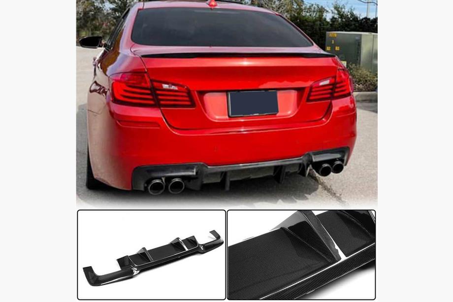 BMW 5. sērija F10/F11 2010–2016 Aizmugurējā bampera difuzors V1 (F10 M5, karbonšķiedra) Foto 1
