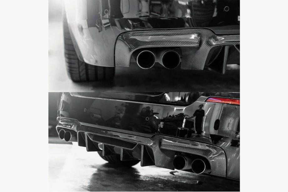 BMW 5. sērija F10/F11 2010–2016 Aizmugurējā bampera difuzors V3 (F10 M5, oglekļa šķiedra) Foto 2