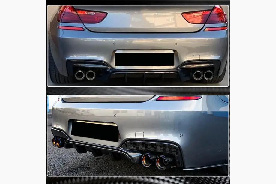 BMW 6. sērija F12/F13/F06 2011–2018 Aizmugurējā bufera difuzors V1 (M-Sport/M6, oglekļa šķiedra) Foto 3