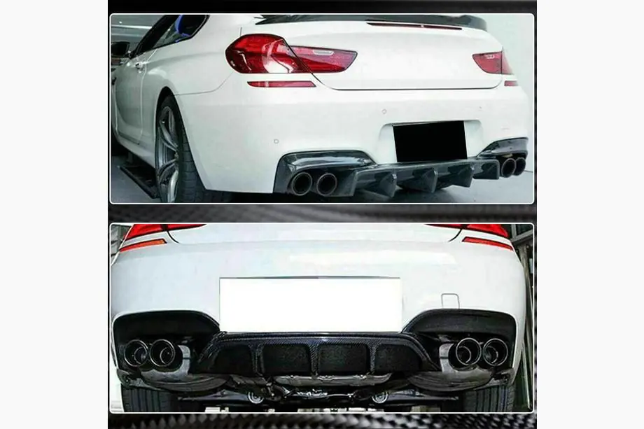 BMW 6. sērija F12/F13/F06 2011–2018 Aizmugurējā bufera difuzors V1 (M-Sport/M6, oglekļa šķiedra) Foto 4