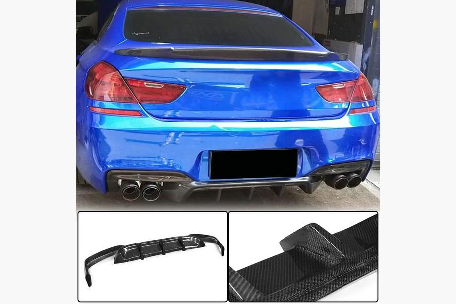 BMW 6. sērija F12/F13/F06 2011–2018 Aizmugurējā bampera difuzors, oglekļa šķiedra V2 (M-Sport) Image