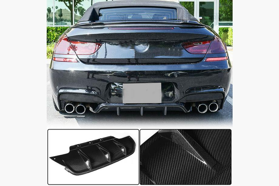 BMW 6. sērija F12/F13/F06 2011–2018 Aizmugurējā bampera difuzors V2 (M6, oglekļa šķiedra) Foto 1