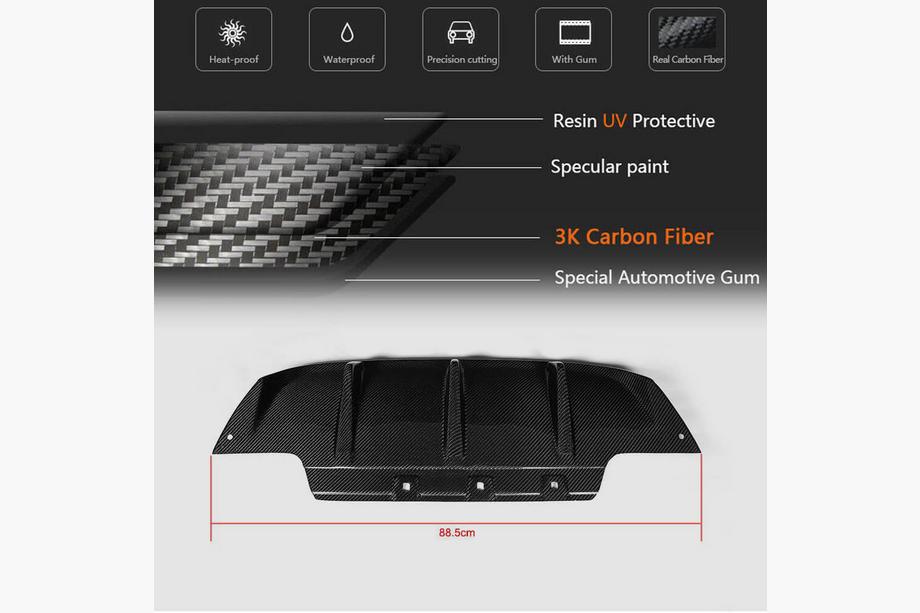 BMW 6. sērija F12/F13/F06 2011–2018 Aizmugurējā bampera difuzors V2 (M6, oglekļa šķiedra) Foto 5
