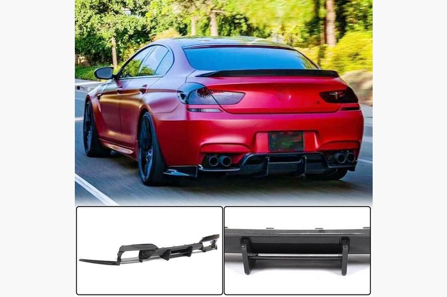 BMW 6. sērija F12/F13/F06 2011–2018 Aizmugurējā bampera difuzors FRP V7 (M6) Foto 1