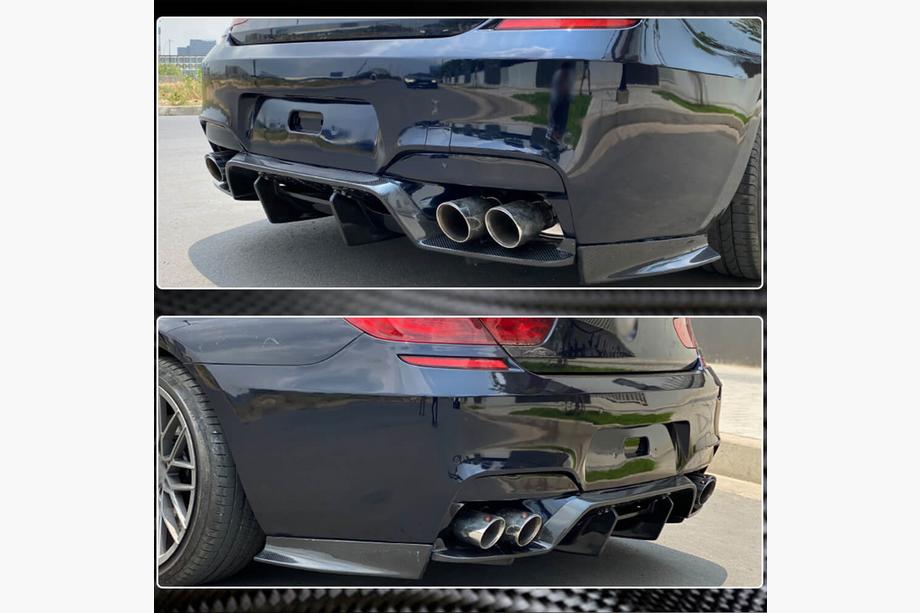 BMW 6. sērija F12/F13/F06 2011–2018 Aizmugurējā bampera difuzors FRP V7 (M6) Foto 4
