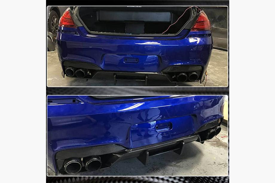 BMW 6. sērija F12/F13/F06 2011–2018 Aizmugurējā bampera difuzors FRP V7 (M6) Foto 5