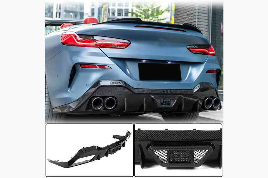 BMW 8. sērija G14/G15/G16 2018– Aizmugurējā bampera difuzors V1 (G14/G15 M-Sport, oglekļa šķiedra) Image