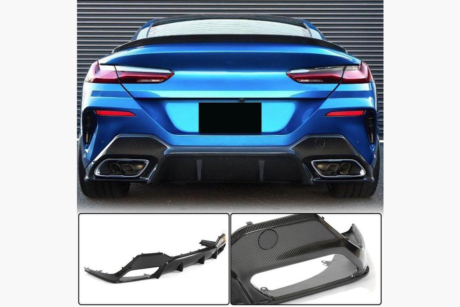 BMW 8. sērija G14/G15/G16 2018– Aizmugurējā bampera difuzors V2 (G14/G15 M-Sport, oglekļa šķiedra) Foto 2
