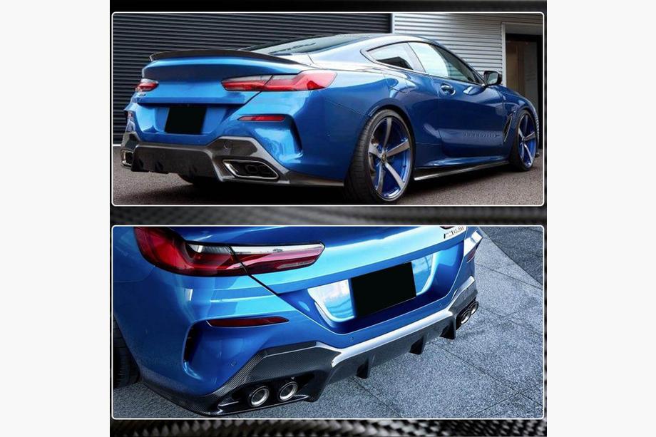BMW 8. sērija G14/G15/G16 2018– Aizmugurējā bampera difuzors V2 (G14/G15 M-Sport, oglekļa šķiedra) Foto 4