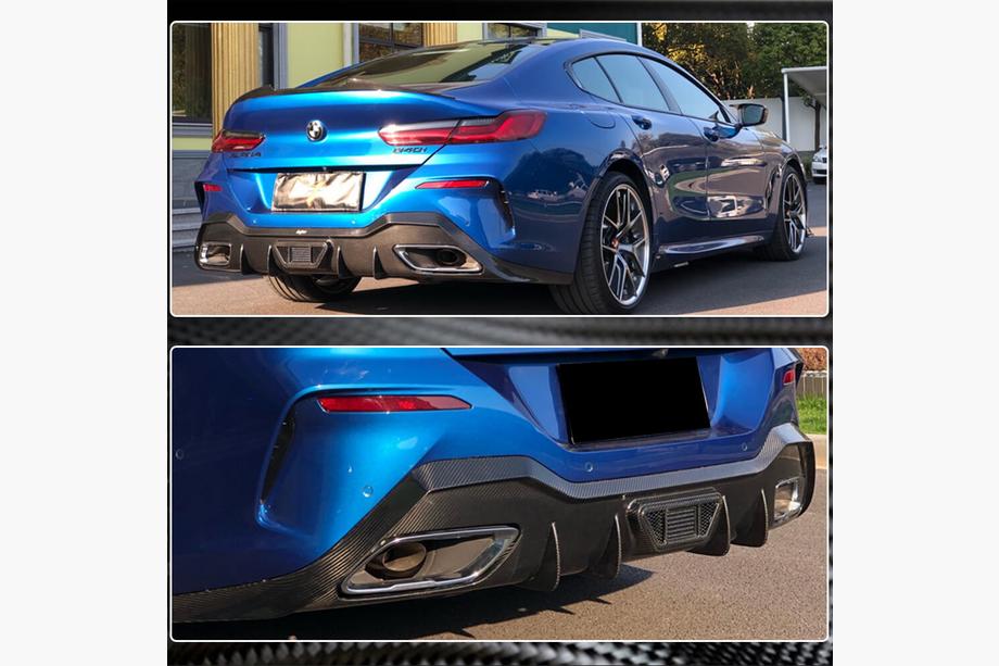 BMW 8. sērija G14/G15/G16 2018– Aizmugurējā bufera difuzors V1 (G16 M-Sport, oglekļa šķiedra) Foto 5
