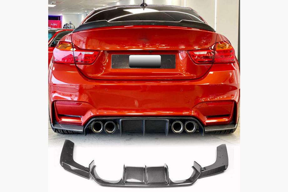 BMW 3. sērija F30/F31 2012–2019 Aizmugurējā bampera difuzors V4 (F80, oglekļa šķiedra) Image