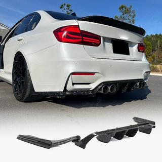 V5 aizmugurējā bampera difuzors (F80, oglekļa šķiedra) BMW 3. sērija F30/F31 2012–2019 foto 1