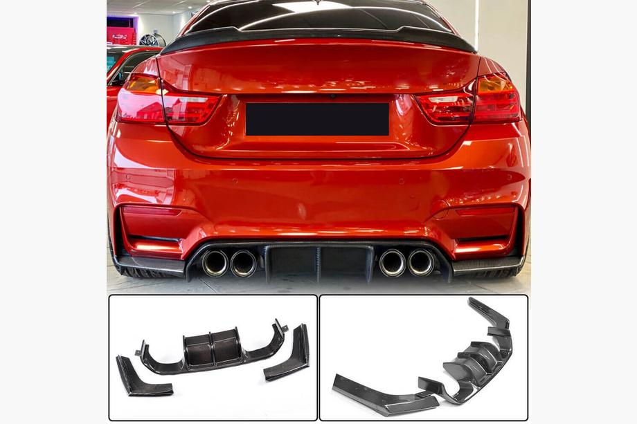 BMW 3. sērija F30/F31 2012–2019 Aizmugurējā bampera difuzors V6 (F80, oglekļa šķiedra) Foto 2