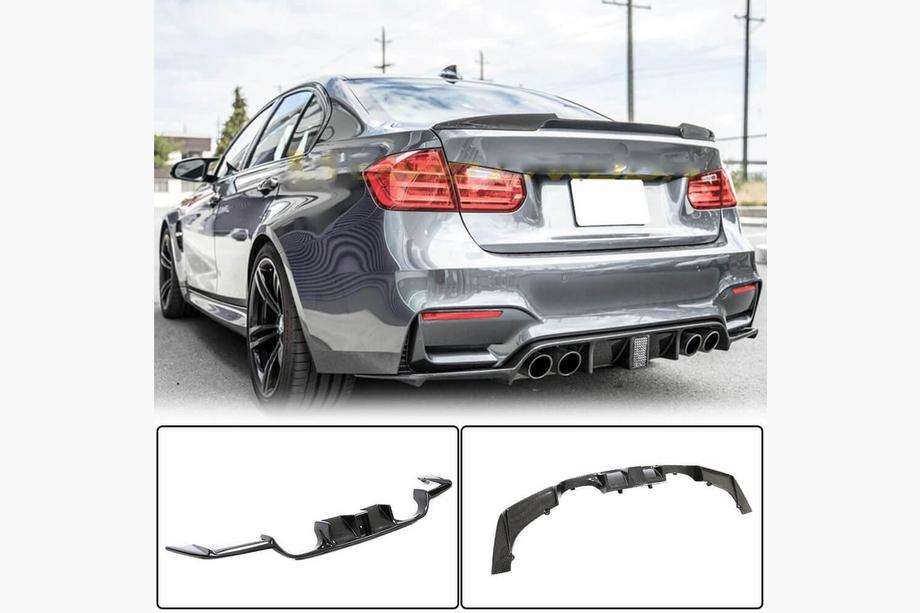 BMW 3. sērija F30/F31 2012–2019 V12 aizmugurējā bampera difuzors (F80, karbons) Image