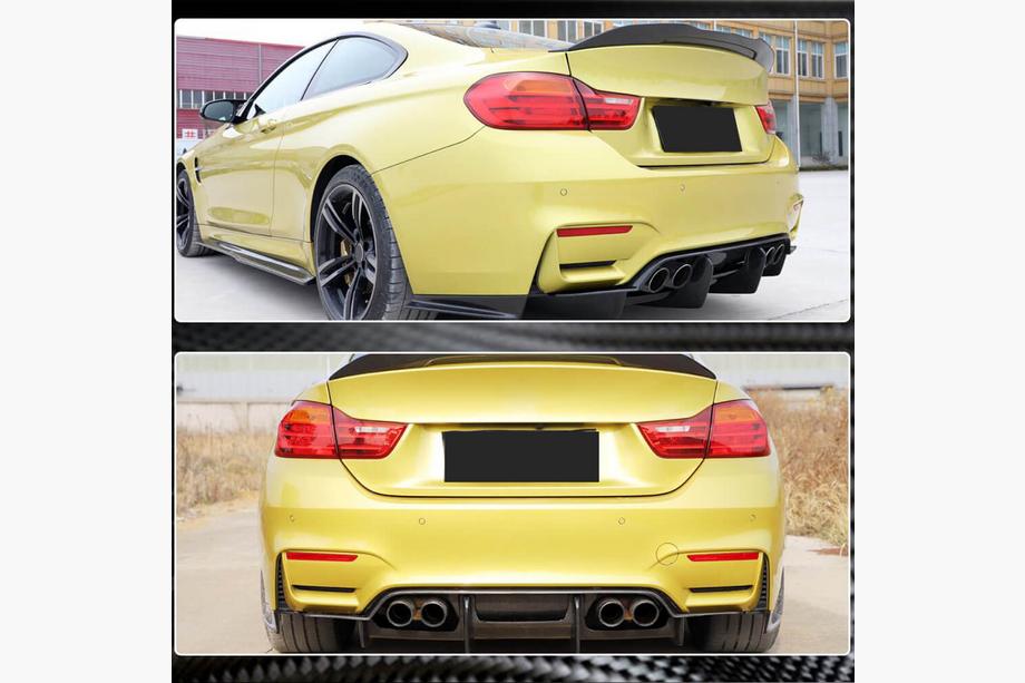 BMW 4 sērija F32/F33/F36 2012–2020 Aizmugurējā bampera difuzors V1 (F82/F83, oglekļa šķiedra) Foto 3