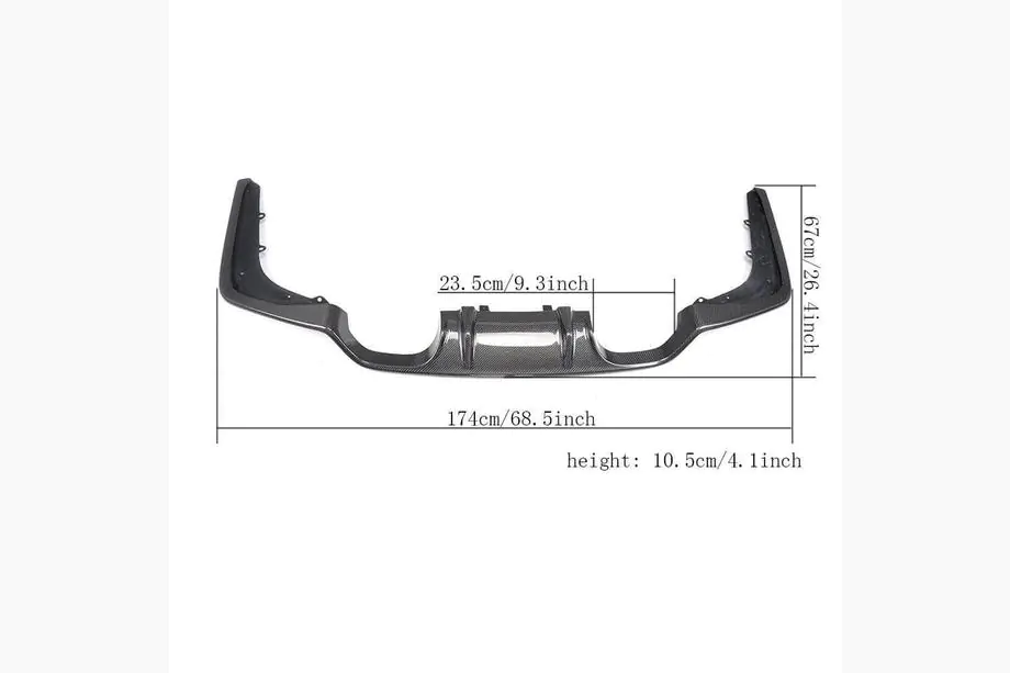 BMW 4 sērija F32/F33/F36 2012–2020 Aizmugurējā bufera difuzors V2 (F82/F83, oglekļa šķiedra) Foto 1