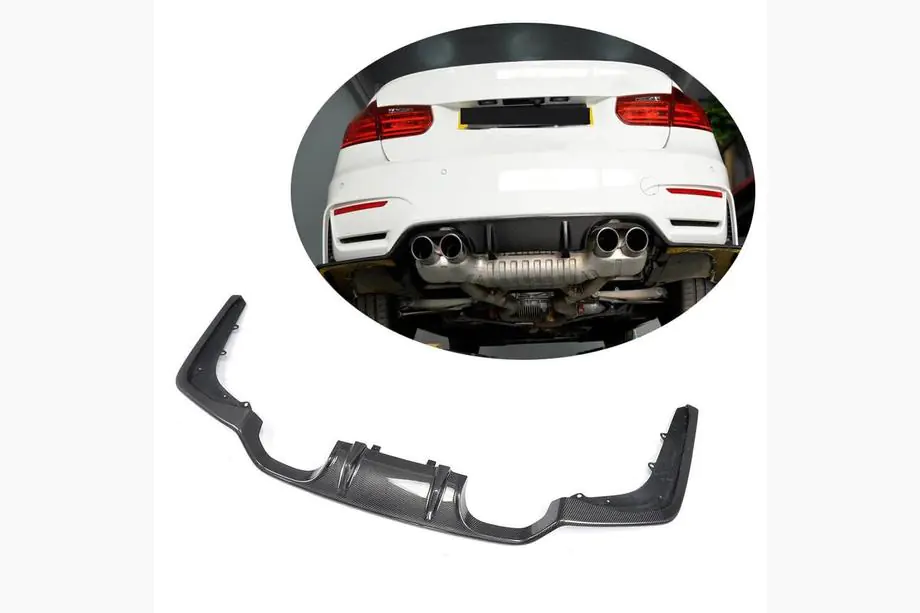 BMW 4 sērija F32/F33/F36 2012–2020 Aizmugurējā bufera difuzors V2 (F82/F83, oglekļa šķiedra) Foto 2
