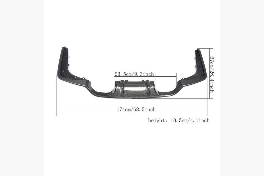BMW 4 sērija F32/F33/F36 2012–2020 Aizmugurējā bampera difuzors V3 (F82/F83, oglekļa šķiedra) Foto 7