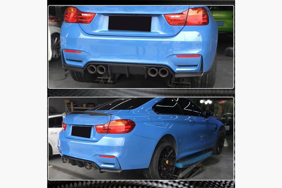 BMW 4 sērija F32/F33/F36 2012–2020 Aizmugurējā bampera difuzors V6 (F82/F83, karbons) Foto 4