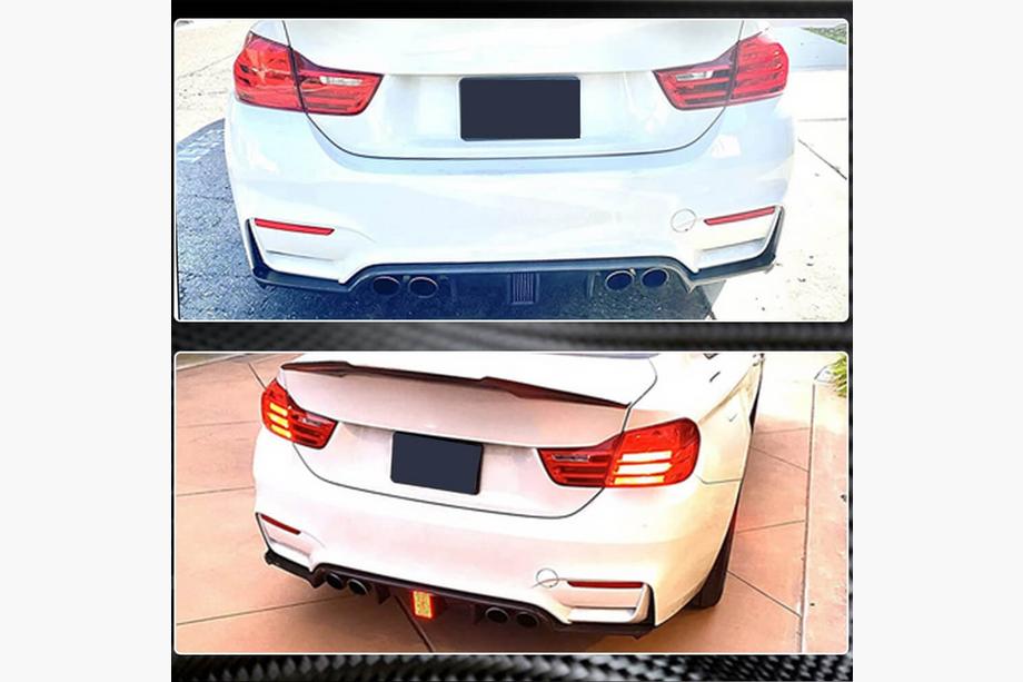 BMW 4 sērija F32/F33/F36 2012–2020 Aizmugurējā bampera difuzors karbonā V13 (F82/F83) Foto 3
