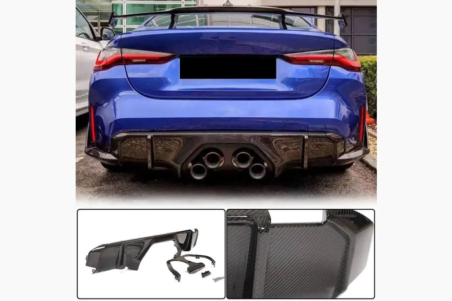 BMW 4. sērija G22/23/26 2020– Aizmugurējā bufera difuzors V2 (G82/G83, oglekļa šķiedra) Image