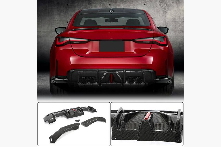 BMW 4. sērija G22/23/26 2020– Aizmugurējā bufera difuzors Dry Carbon V5 (G82/G83 2021+) Foto 1