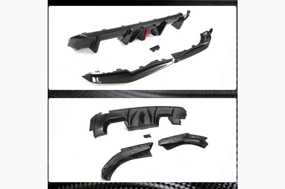 BMW 4. sērija G22/23/26 2020– Aizmugurējā bufera difuzors Dry Carbon V5 (G82/G83 2021+) Foto 4