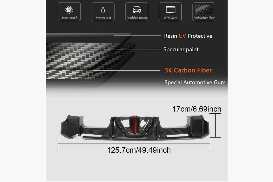 BMW 4. sērija G22/23/26 2020– Aizmugurējā bufera difuzors Dry Carbon V5 (G82/G83 2021+) Foto 5