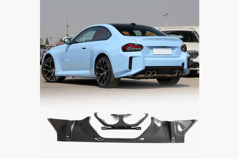 BMW 2. sērija G42 2021– Aizmugurējā bampera difuzors V1 (G87, karbons) Foto 1