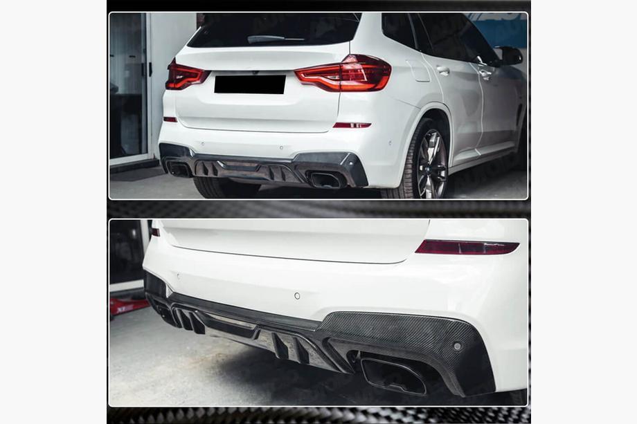 BMW X3 G01 2018– Aizmugurējā bampera difuzors (oriģinālajam M-Sport 2018-2021, oglekļa šķiedra) Foto 3