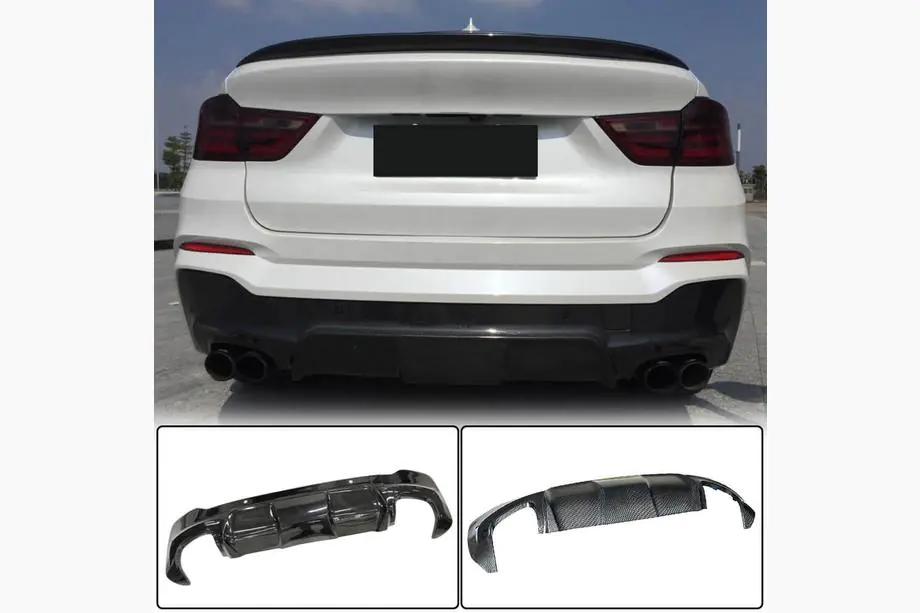 BMW X4 F26 2014–2018 Aizmugurējā bampera difuzors (M-Sport, oglekļa šķiedra) Image