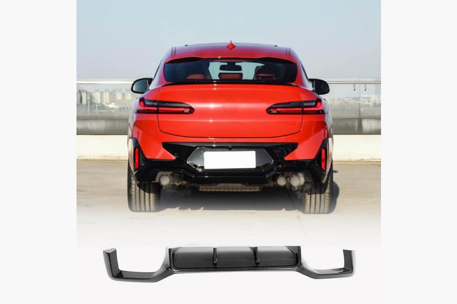BMW X4 G02 2018– Aizmugurējā bufera difuzors (F98 2022-2025, karbons) Foto 1