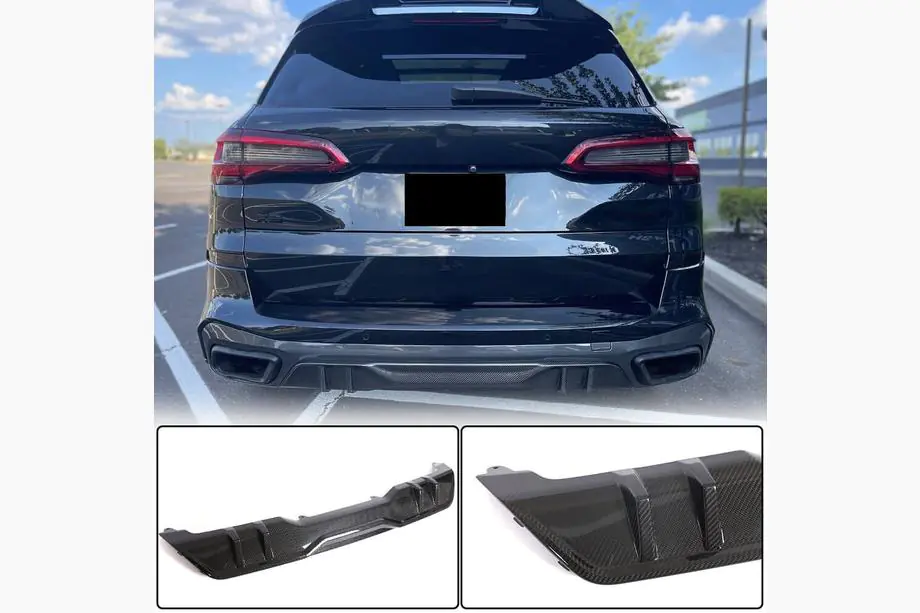 BMW X5 G05 2019–2026 Aizmugurējā bampera difuzors V1 (2018-2022, īsts karbons) Image