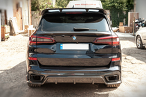 BMW X5 G05 2019–2026 Aizmugurējā bampera difuzors V2 (2018-2022, īsts karbons) foto 6