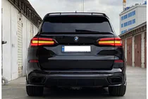 BMW X5 G05 2019–2026 Aizmugurējā bufera difuzors V2 (2018-2022, melns spīdīgs) foto 8