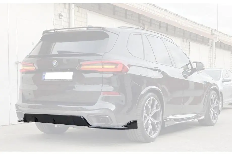 BMW X5 G05 2019–2026 Aizmugurējā bufera difuzors V2 (2018-2022, melns spīdīgs) Image
