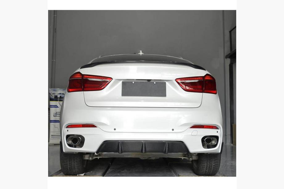 BMW X6 F16 2014–2019 Aizmugurējā bampera difuzors V1 (M-Sport, oglekļa šķiedra) Foto 3