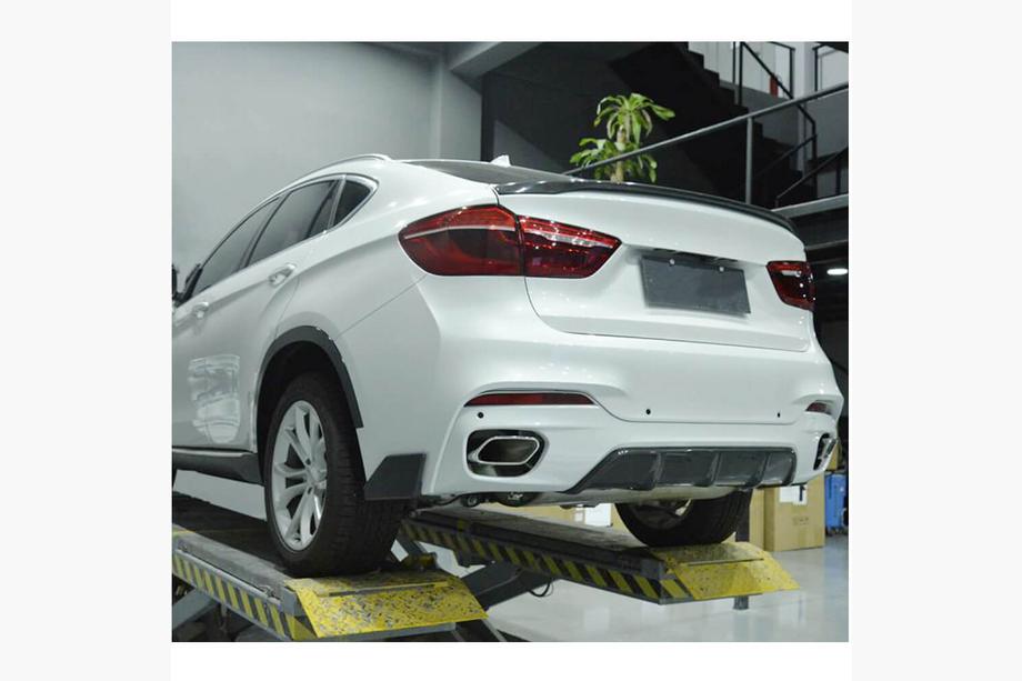 BMW X6 F16 2014–2019 Aizmugurējā bampera difuzors V1 (M-Sport, oglekļa šķiedra) Foto 4