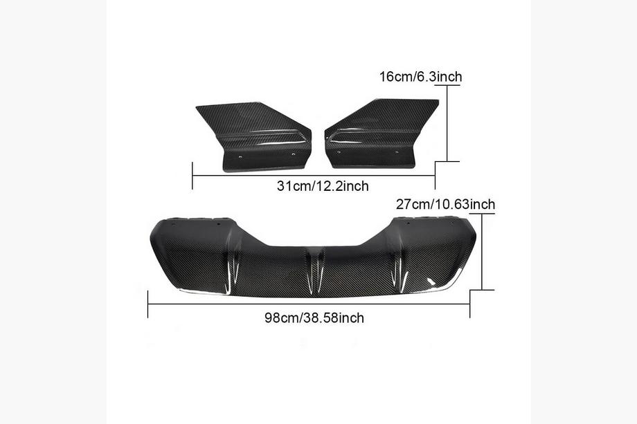 BMW X6 F16 2014–2019 Aizmugurējā bampera difuzors V1 (M-Sport, oglekļa šķiedra) Foto 6